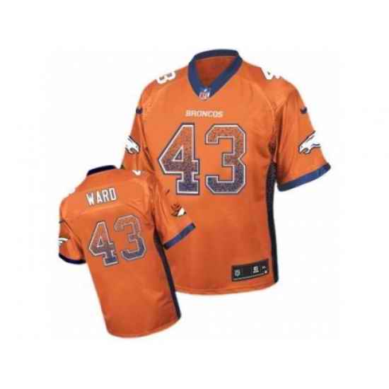 Nike Denver Broncos 43 T.J. Ward Orange Elite Drift Fashion NFL Jersey